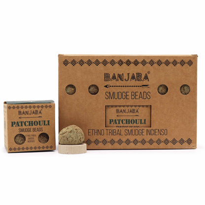Patchouli Banjara Smudge Beads and Bead Holder