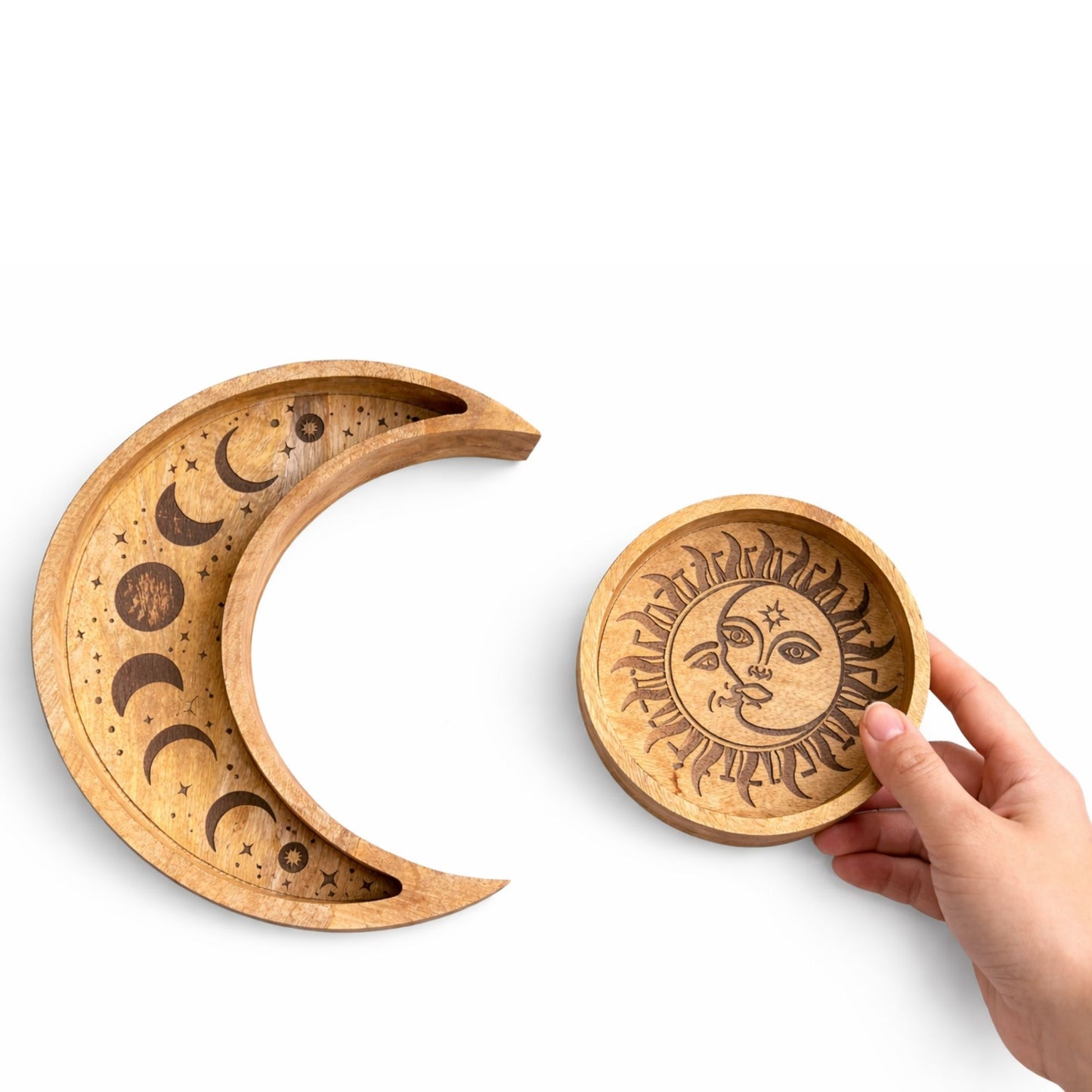Crescent Moon and Round Sun Trays