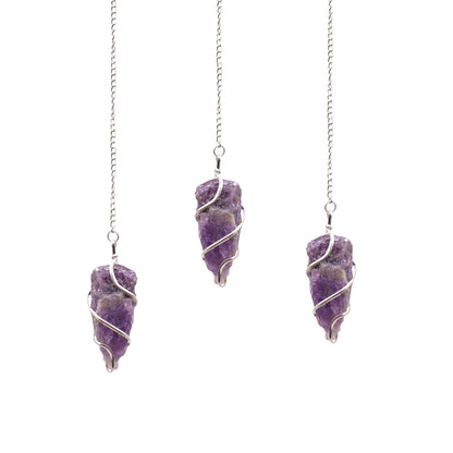 Amethyst Raw Gemstone Pendulum