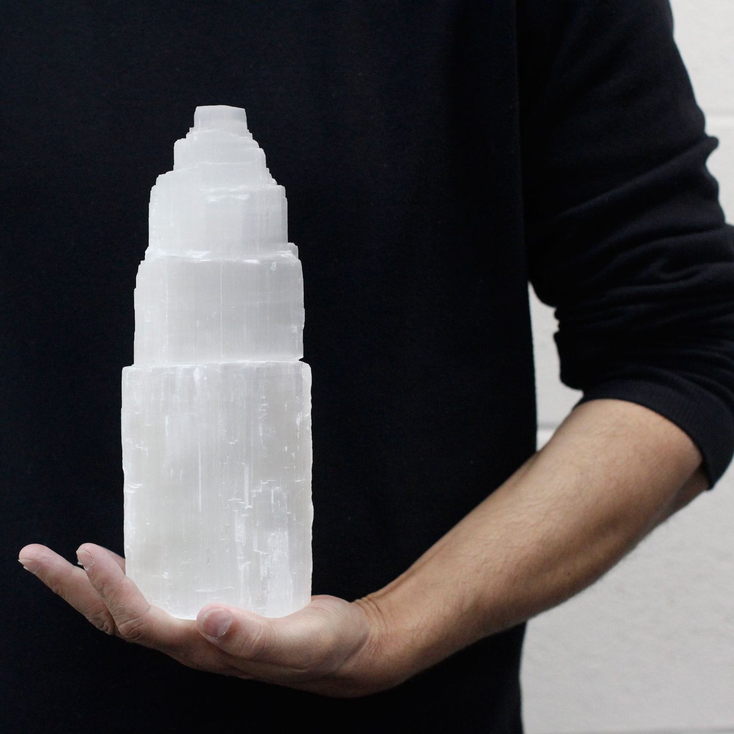 Natural Cleansing Selenite Tower Lamp - 25 cm
