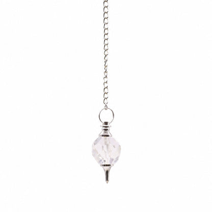 Rock Quartz Faceted Gemstone Pendulum