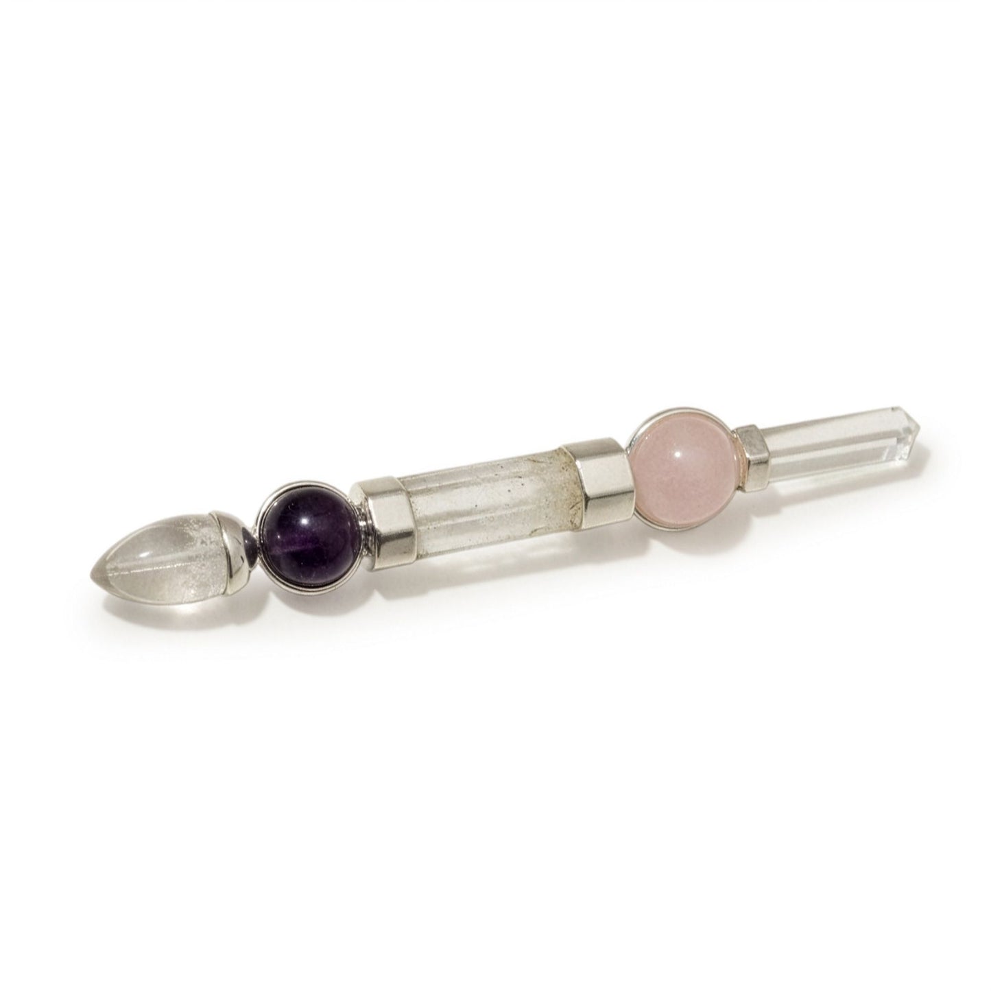 Celestial Prism Wand - Amethyst Moving Crystal Sphere Quartz Stem