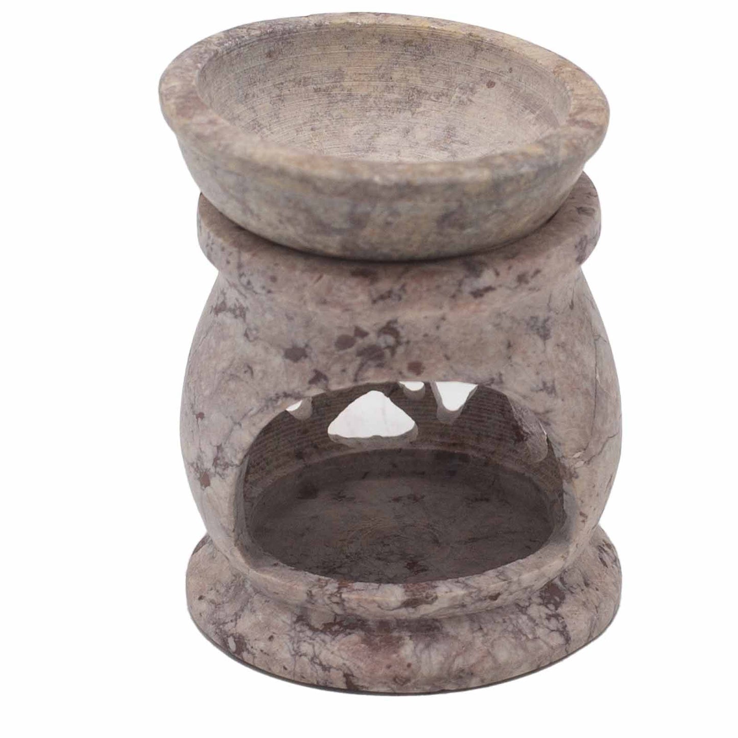 Small Soapstone Oil Burner Three Moon and Pentagram