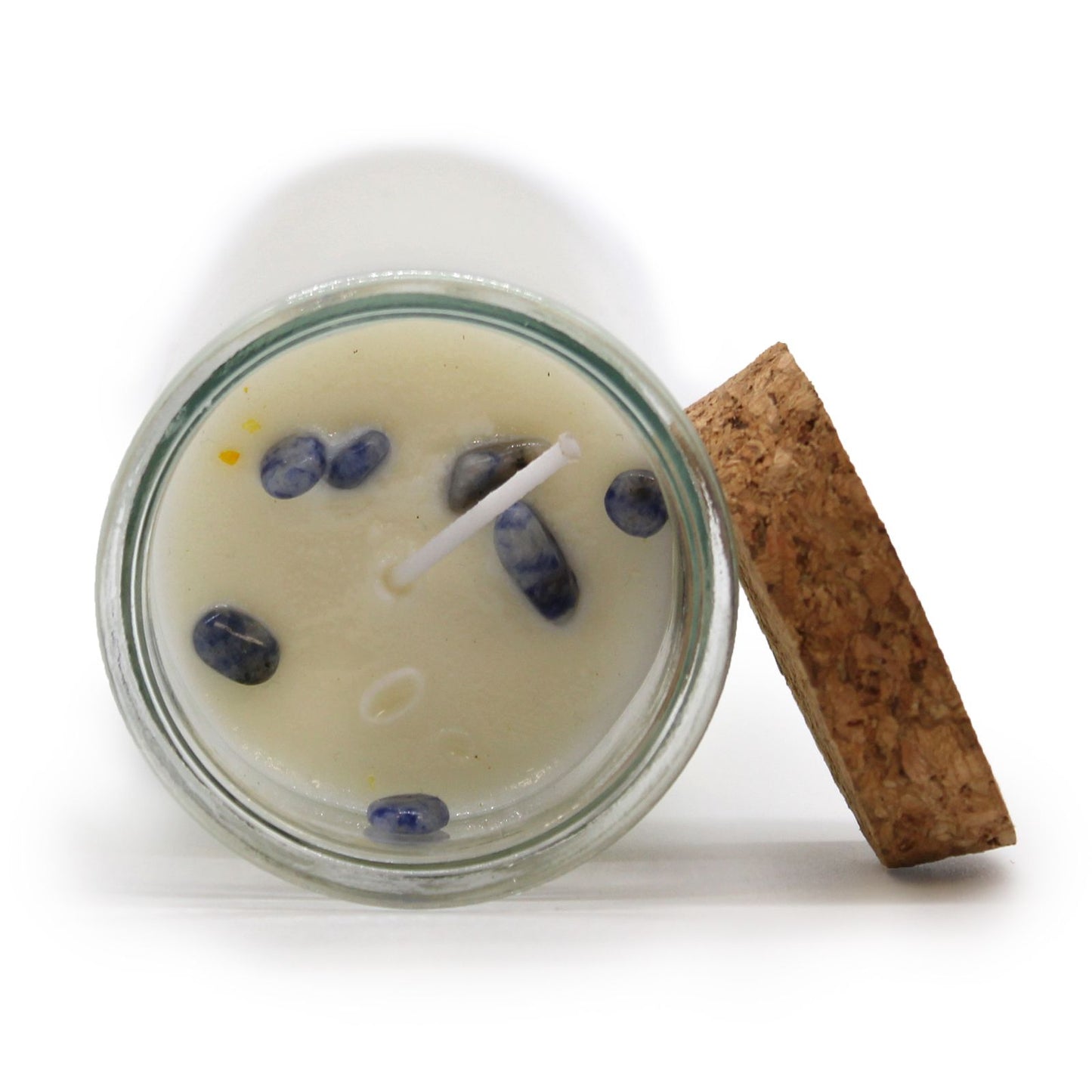 Magic Spell Candle for Protection with SODALITE Gemstones & DRAGONS BLOOD