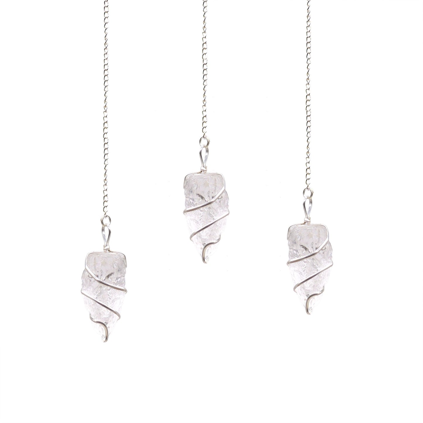 Rock Quartz Raw Gemstone Pendulum