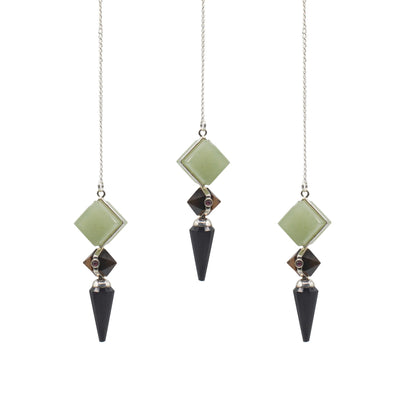 Black Agate, Green Aventurine, Tiger Eye Builder of Realms Pendulum