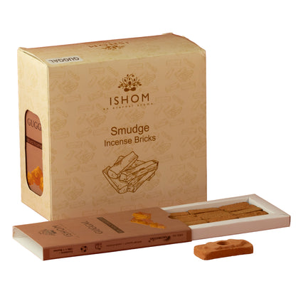 Guggal Natural Incense Smudge Bricks and Burner Pack of 15