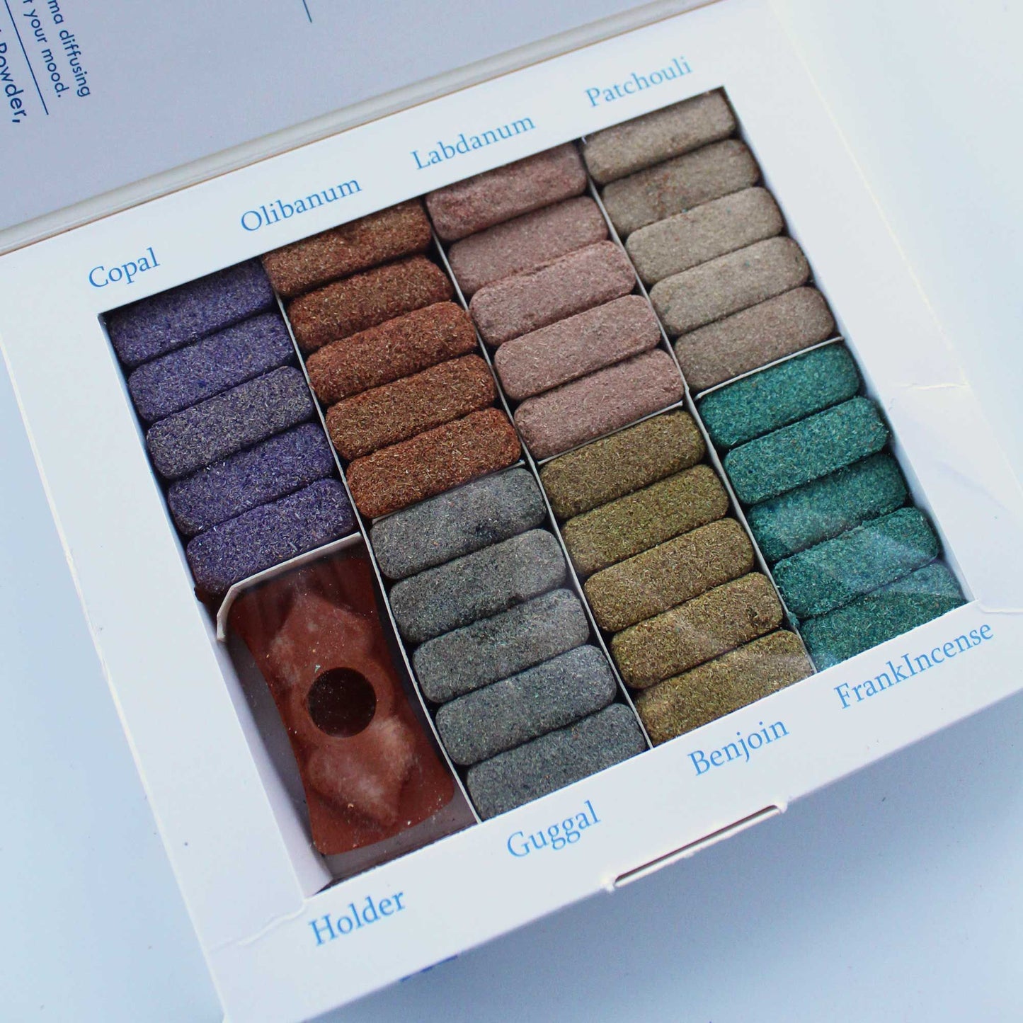 Set of 70 Incense Smudge Bricks and Burner - 7 Wild West Fragrances