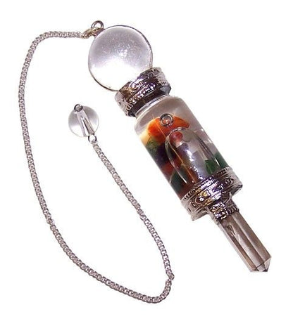 Floating Chakra Pendulum with Clear Quartz Point