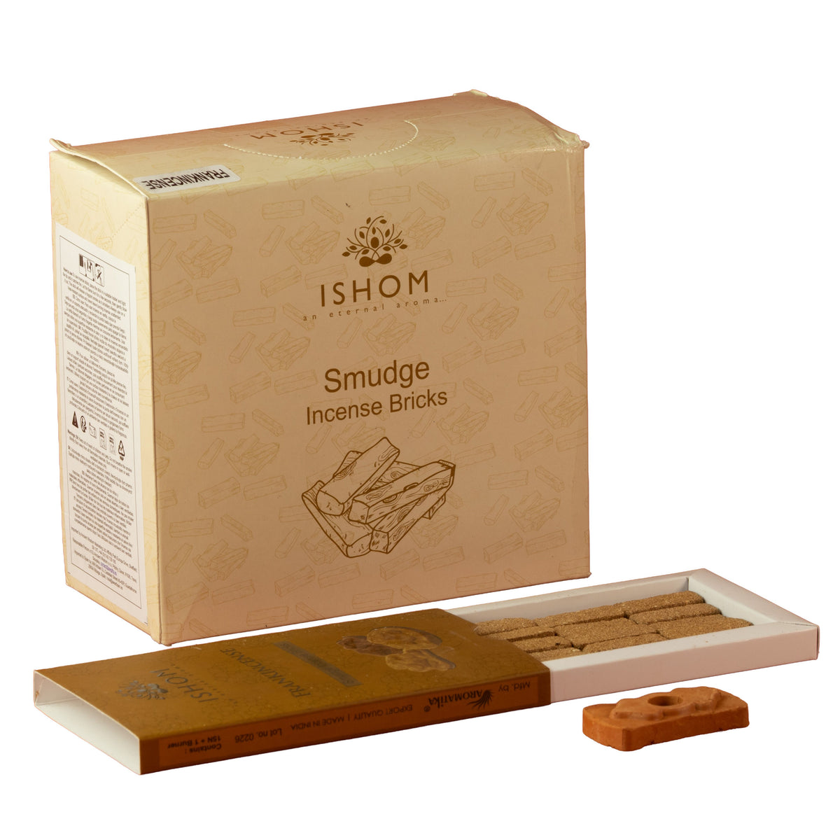 Frankincense Natural Incense Smudge Bricks and Burner Pack of 15