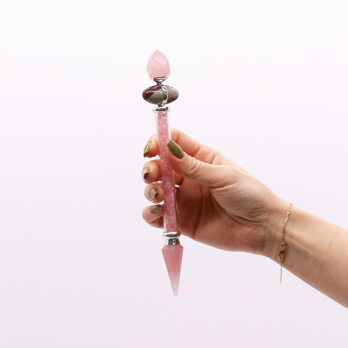 Rose Quartz Shiva Lingam Magic Wand for Love, Emotional Healing, Peace