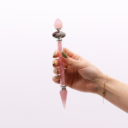 Rose Quartz Shiva Lingam Magic Wand for Love, Emotional Healing, Peace