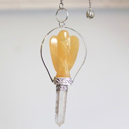 Yellow Quartz Angel Pendulum