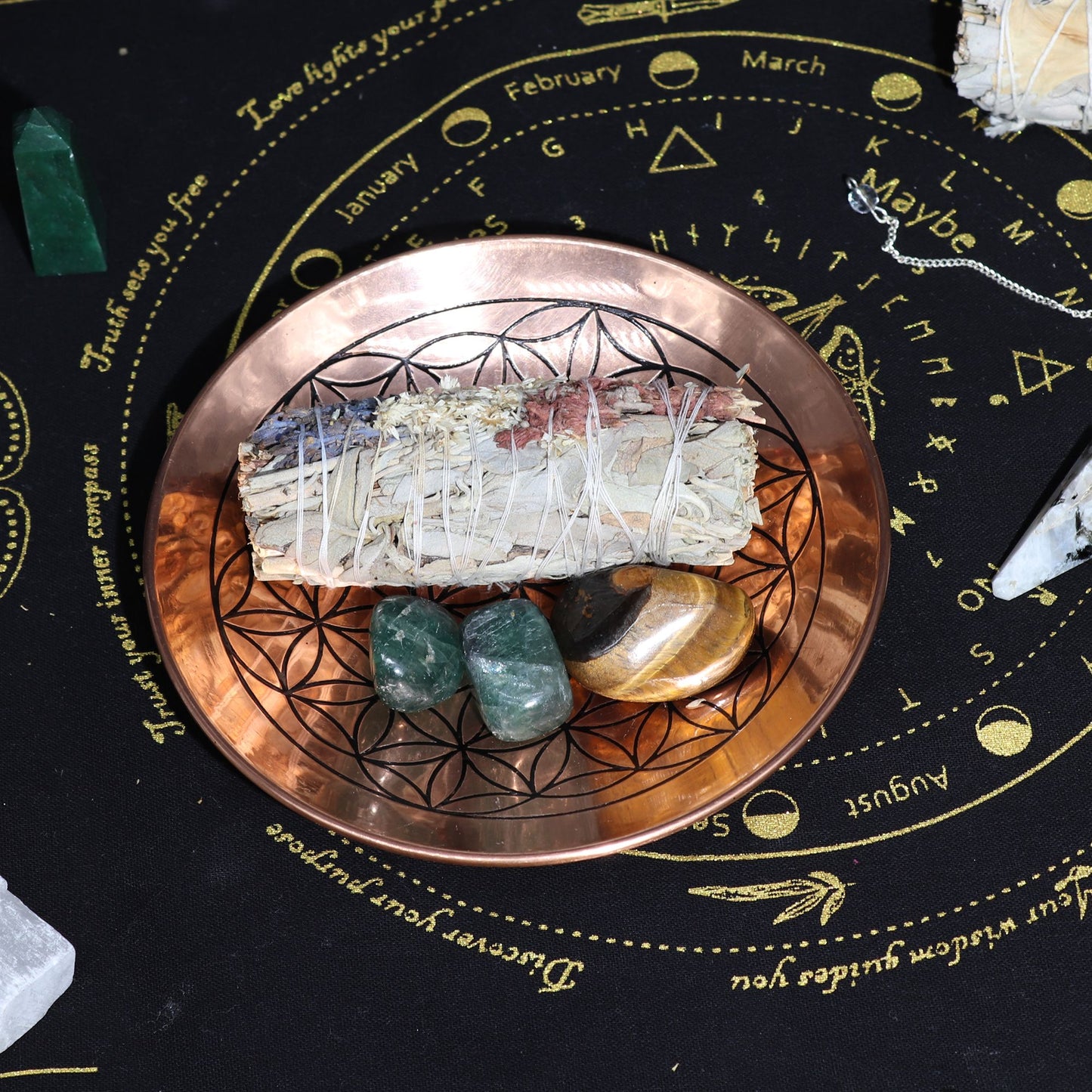 Copper Offering Smudge Plate - Flower of Life