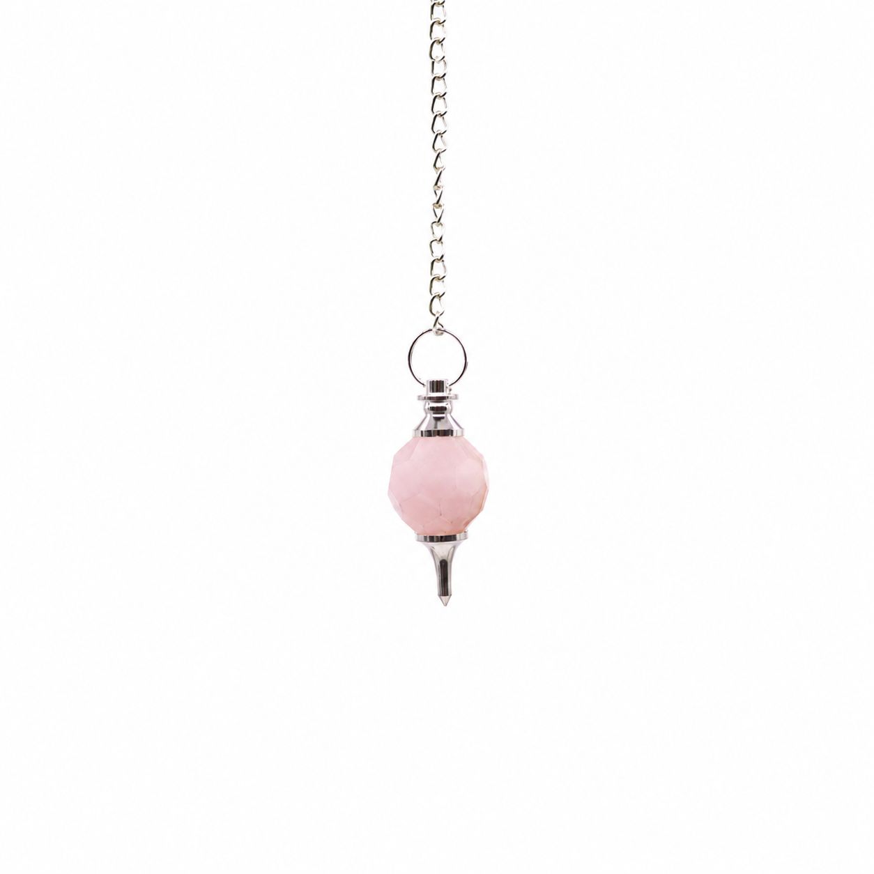 Rose Quartz Faceted Gemstone Pendulum