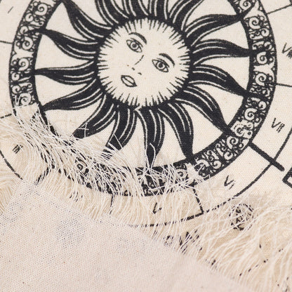 Sun Face Pendulum Divination Cloth Natural & Black