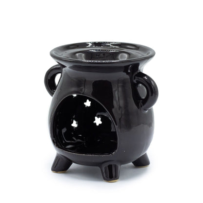 Moon and Stars Black Cauldron Oil Burner