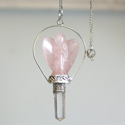 Rose Quartz Angel Pendulum
