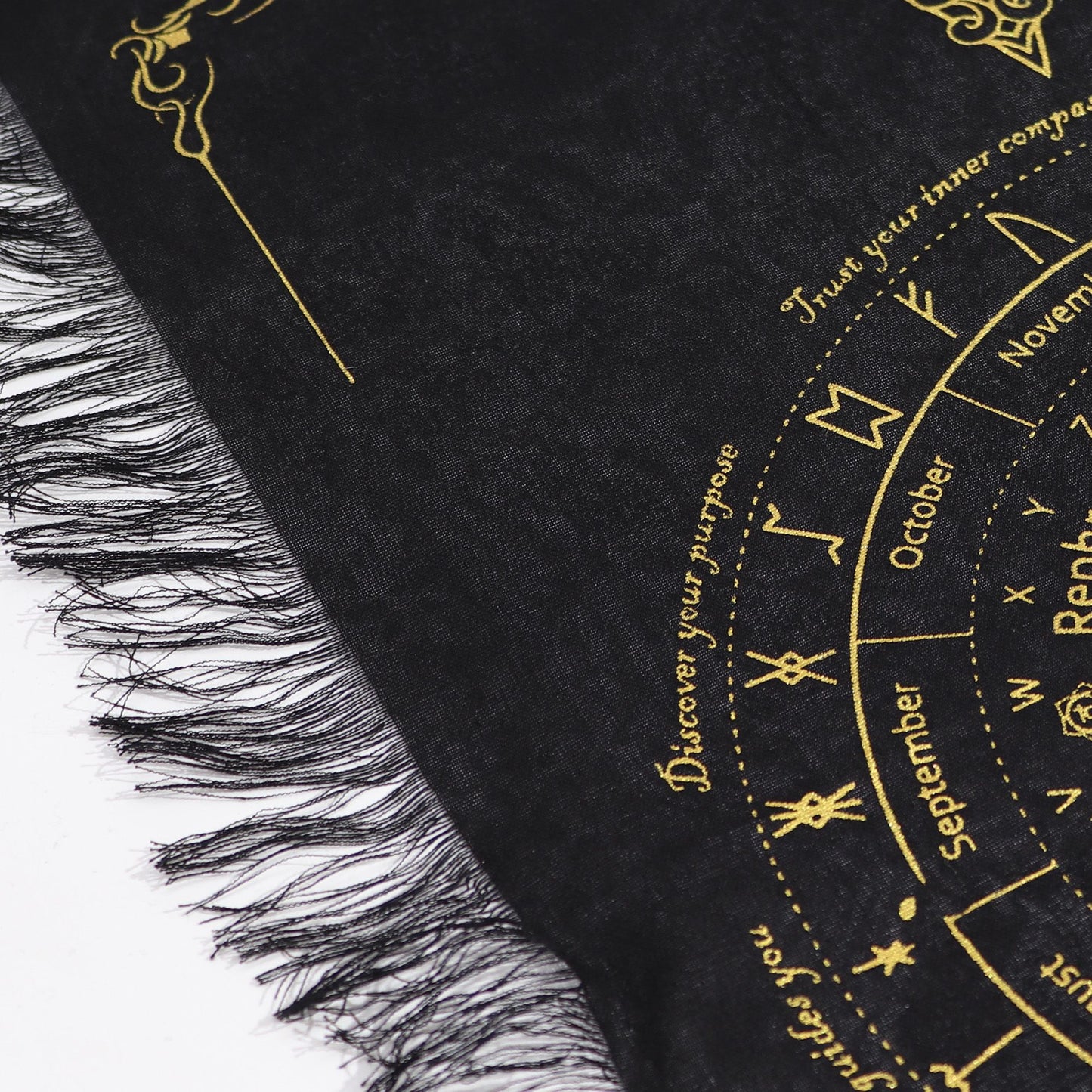 Sun Face Pendulum Divination Cloth Black & Gold