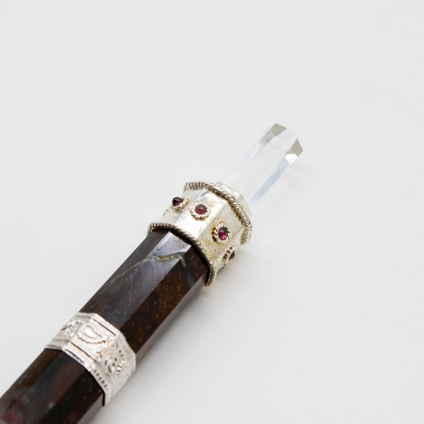Bloodroot Sovereign Wand - Fancy Jasper Magic- Crystal Ball top
