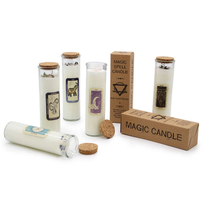 Magic Spell Candle Sweet Revenge with BLOOD GARNET Gemstones & LILY Fragrance