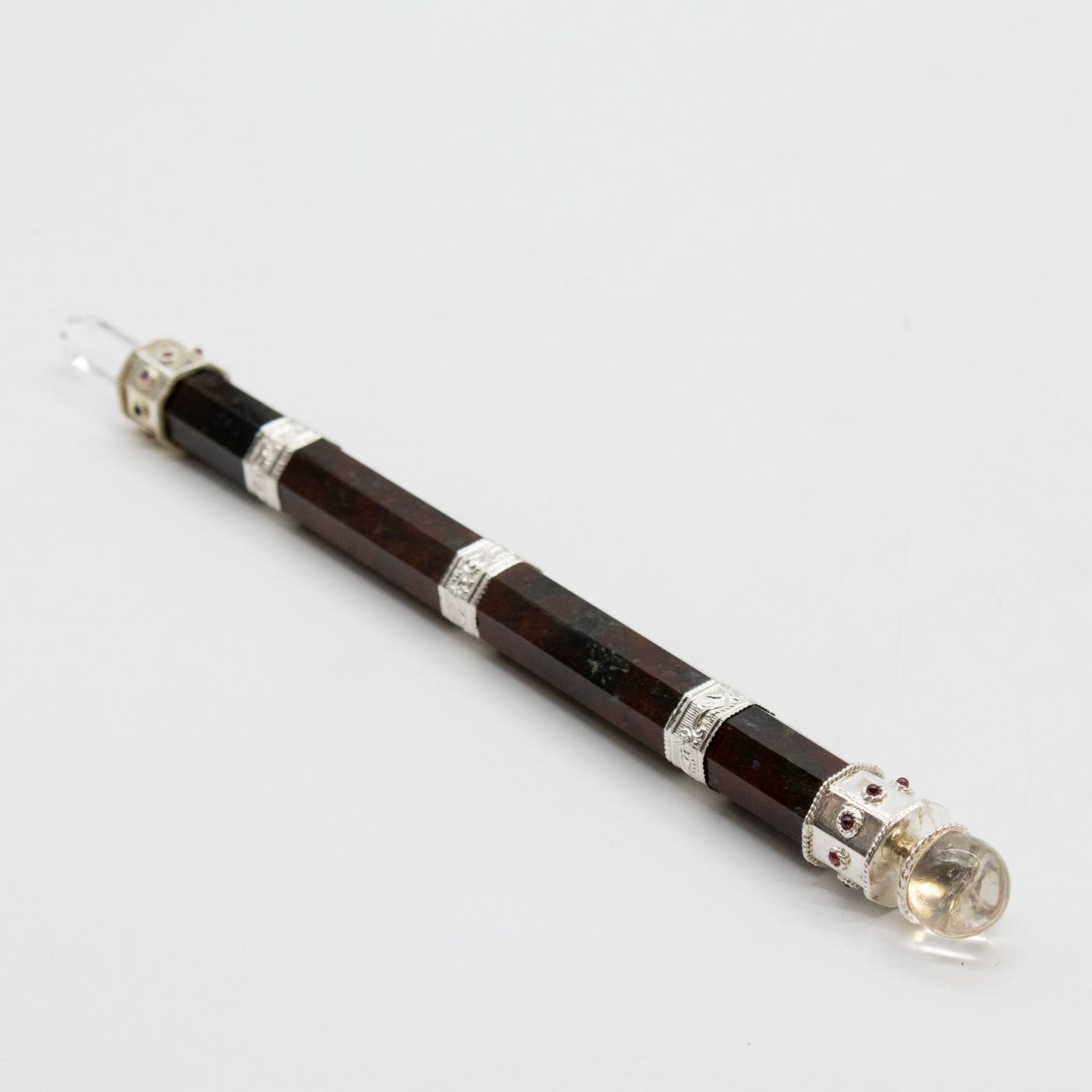 Bloodroot Sovereign Wand - Fancy Jasper Magic- Crystal Ball top