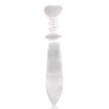 Selenite 25cm Large Ritual Knife - Spiral