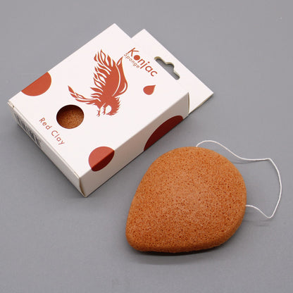 Rejuvenating Red Clay Teardrop Konjac Sponge