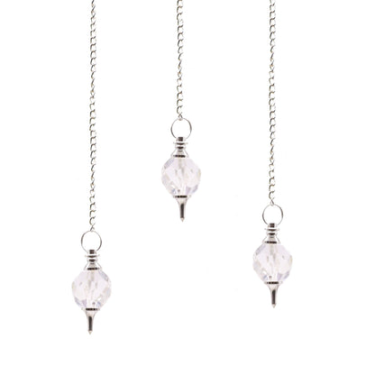 Rock Quartz Faceted Gemstone Pendulum