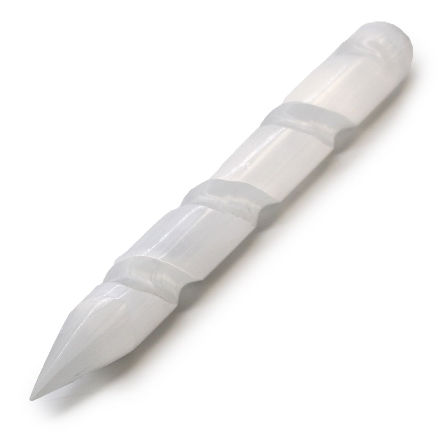 Selenite Spiral Wands - 16 cm Point One End