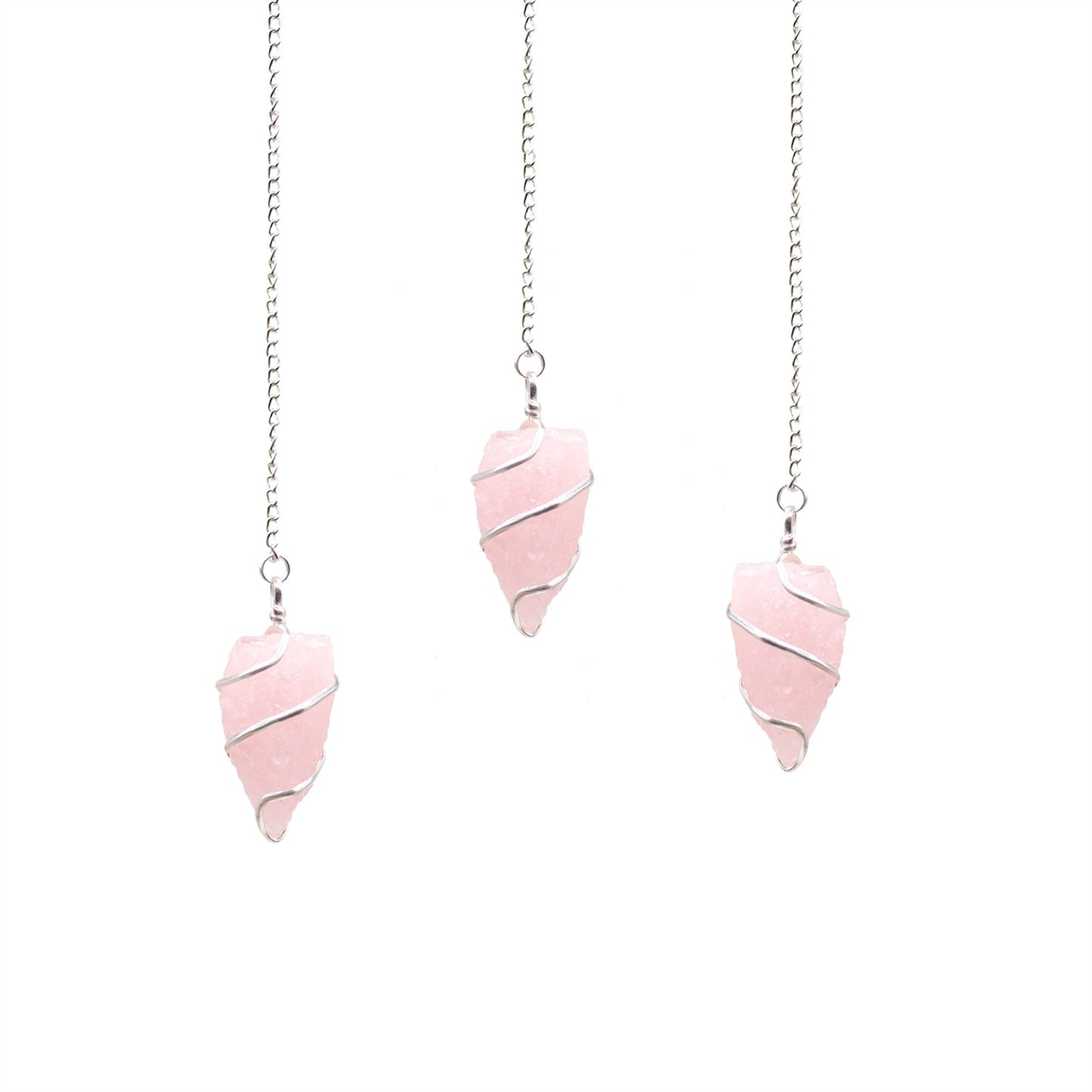 Rose Quartz Raw Gemstone Pendulum