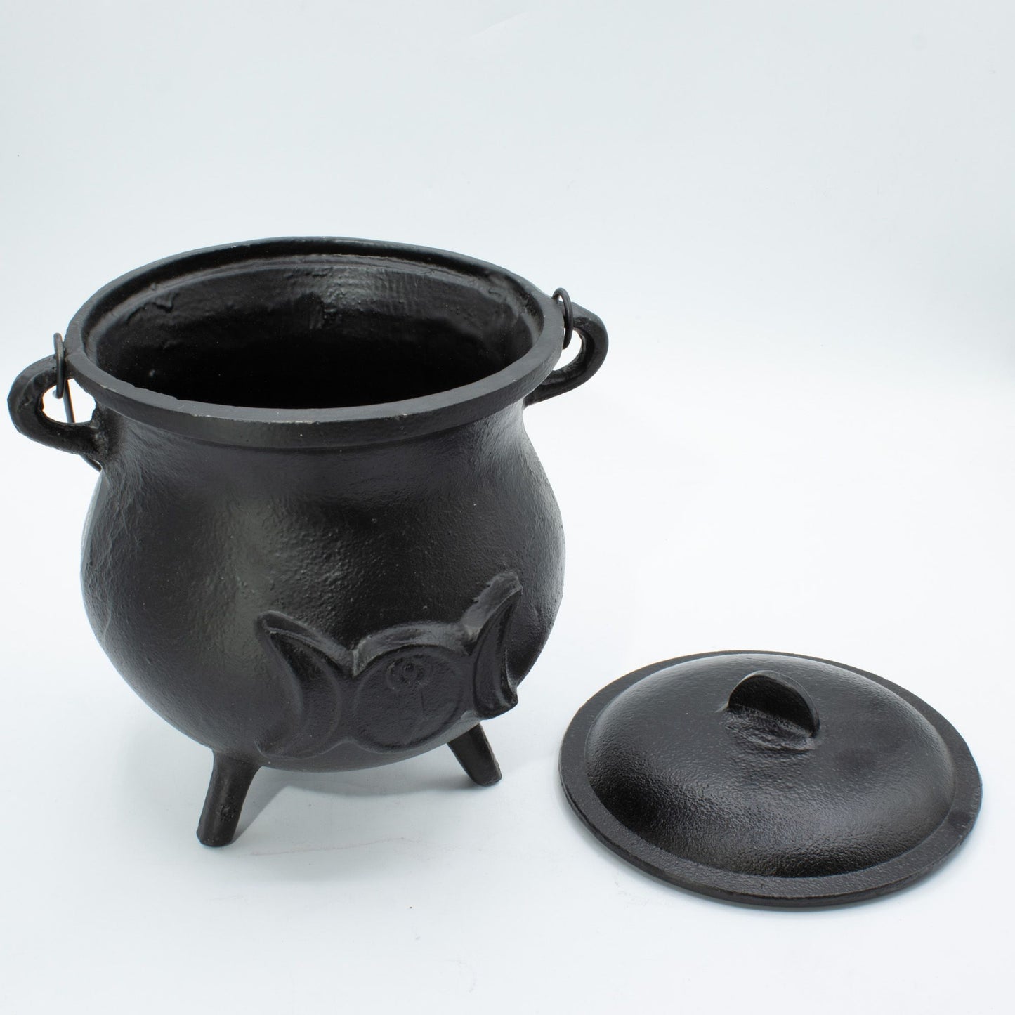 Big Cast Iron Cauldron with Triple Moon 23x18cm