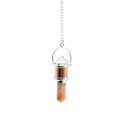 Clear Quartz, Sunstone Copper Pendulum The Moon Chamber