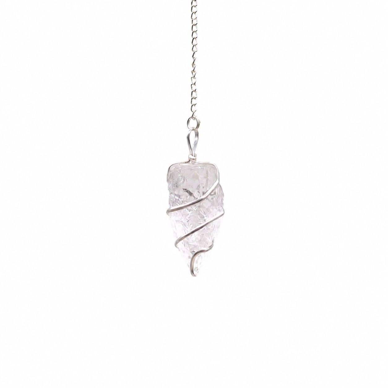 Rock Quartz Raw Gemstone Pendulum