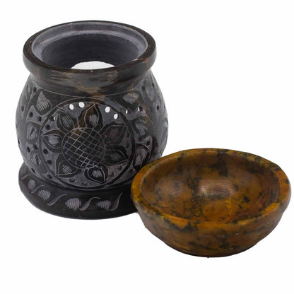 Mandala Flower Soapstone Oil Burner