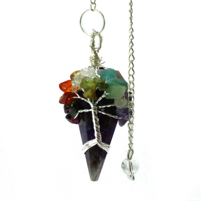 Amethyst Magic Seven Chakra Pendulum - One Piece