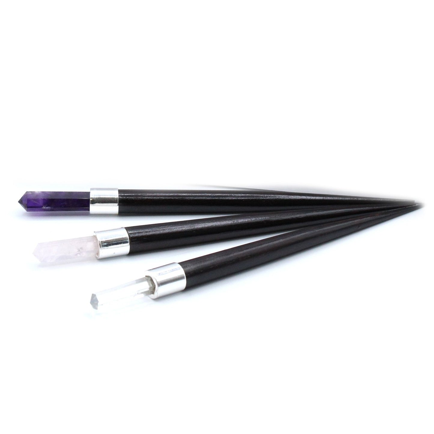 Rose Quartz, Rock Quartz, Amethyst Simple Pointed Healing Wands