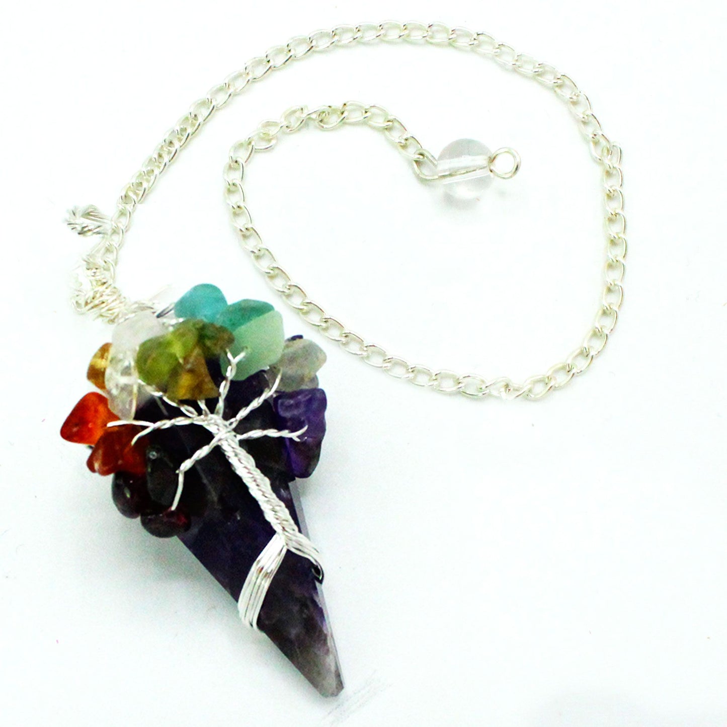 Amethyst Magic Seven Chakra Pendulum - One Piece