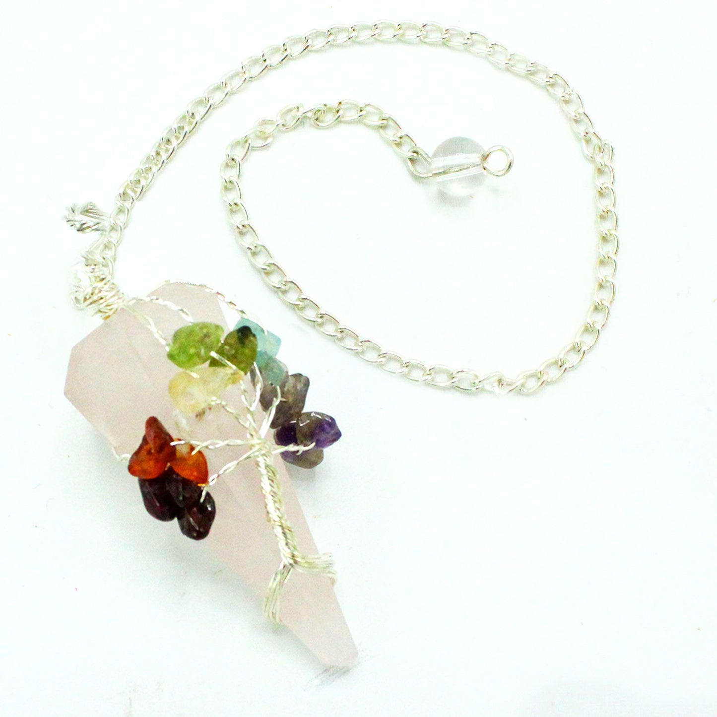 Rose Quartz Magic Seven Chakra Pendulum