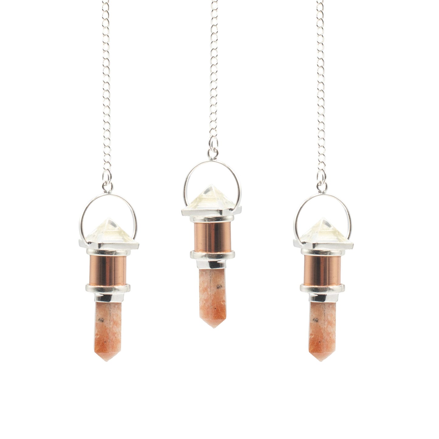 Clear Quartz, Sunstone Copper Pendulum The Moon Chamber