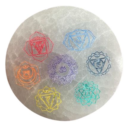 Small Charging Plate 8cm - Colourful Chakra Design