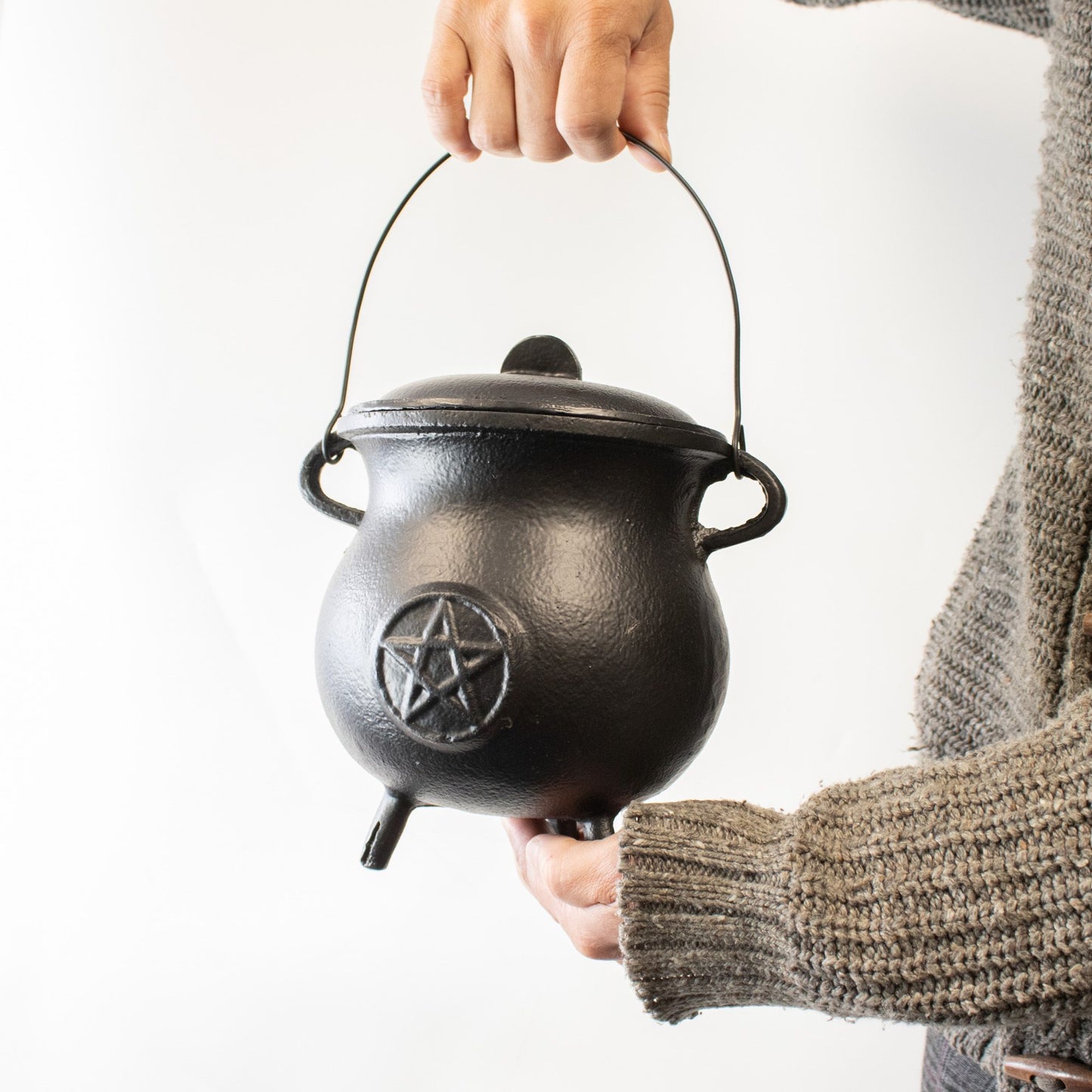 Big Cast Iron Cauldron with Pentagon 23x18cm