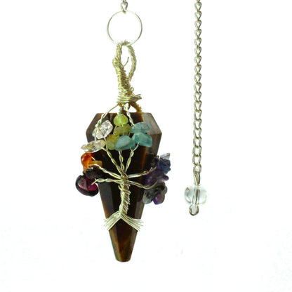 Tiger Eye Magic Seven Chakra Pendulum - One Piece
