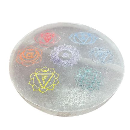 Medium Charging Plate 10cm - Coloured Chakra Design