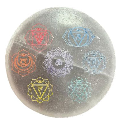 Medium Charging Plate 10cm - Coloured Chakra Design