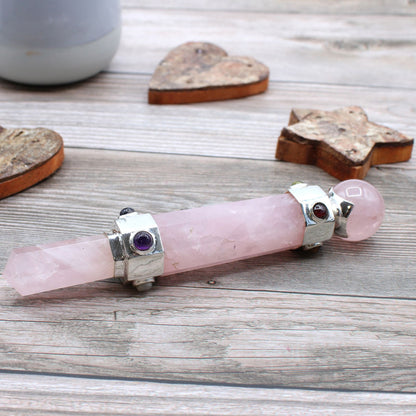 Rose Quartz Hexagonal Crystal Healing Wand