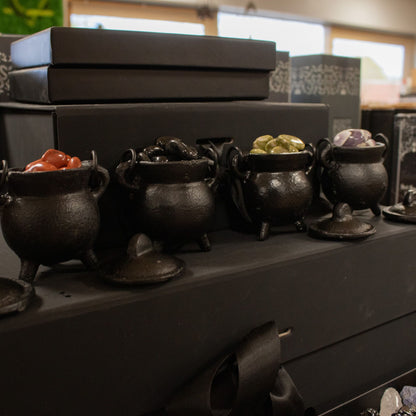 Set of 4 Extra Small Cast Iron Cauldrons 5x7cm