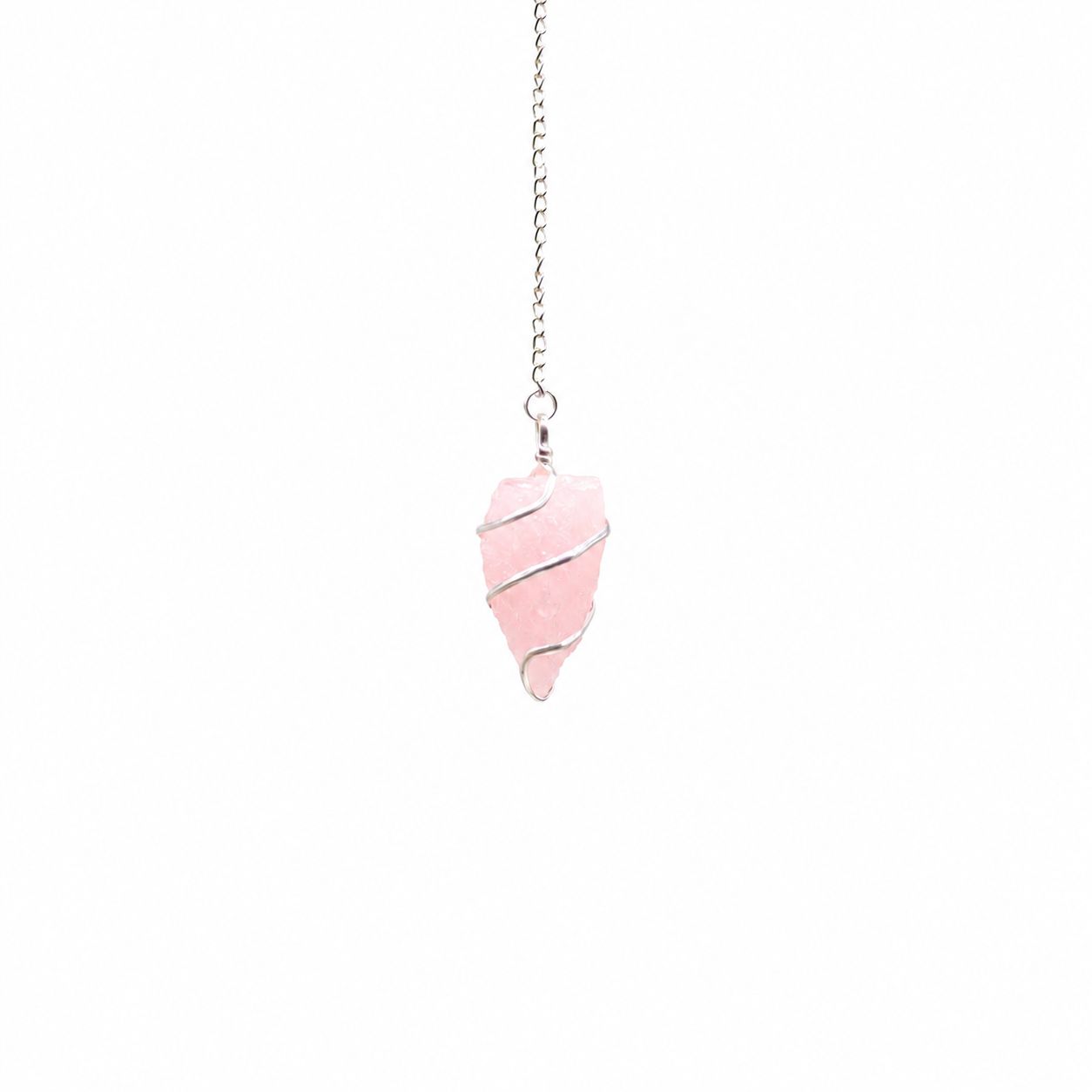 Rose Quartz Raw Gemstone Pendulum