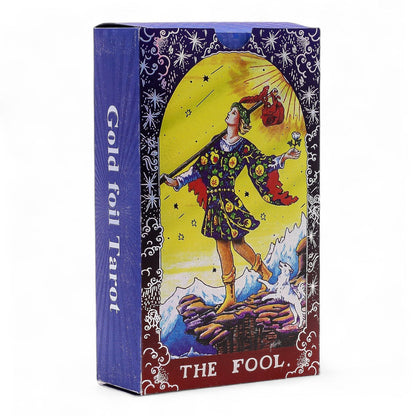 Blue Foil Tarot Card Set - Mandala - with booklet