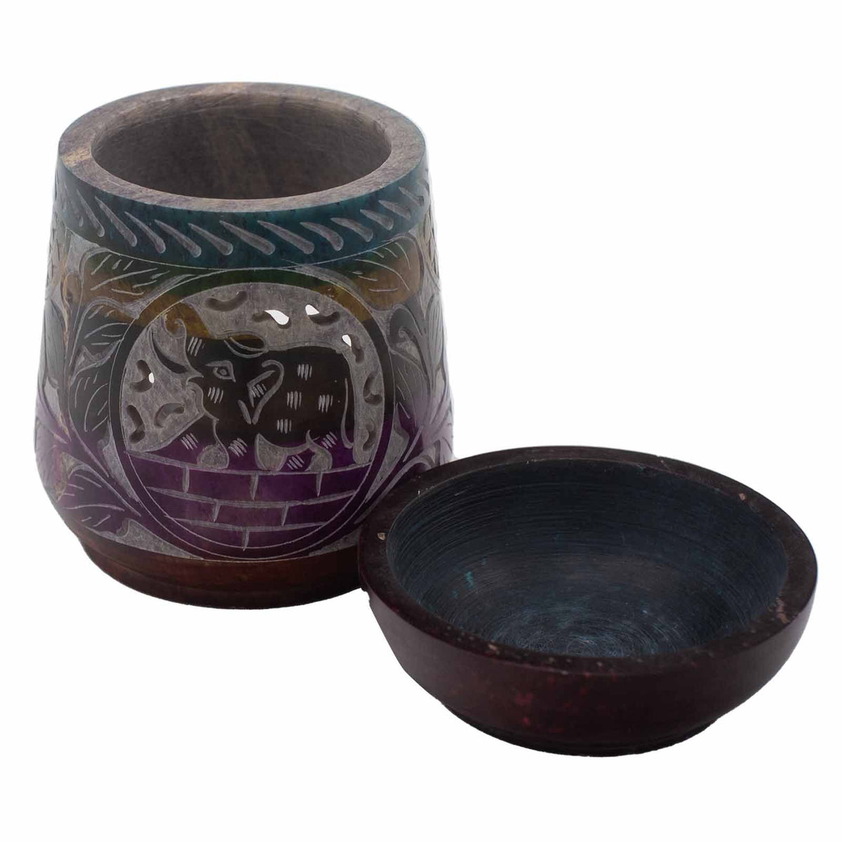 Large Soapstone Elephant Oil Burner